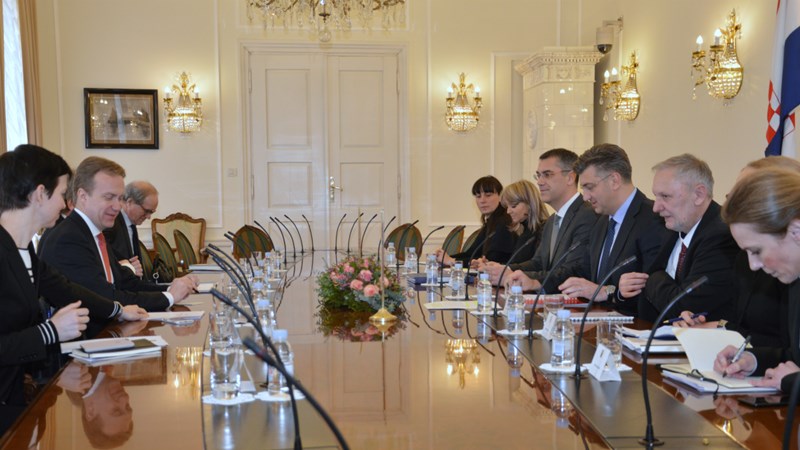 Predsjednik Vlade Plenković s norveškim ministrom vanjskih poslova